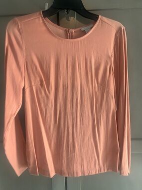 H&M Long-Sleeve Round Neck Top - Peachy Coral